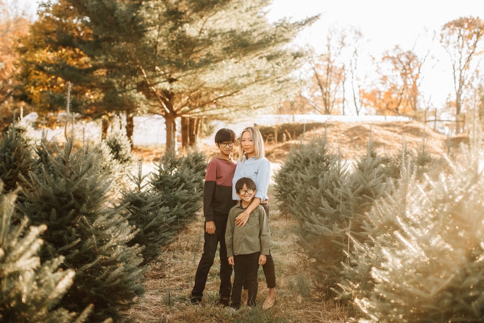 Portrait of Mother and Two Sons at the Park