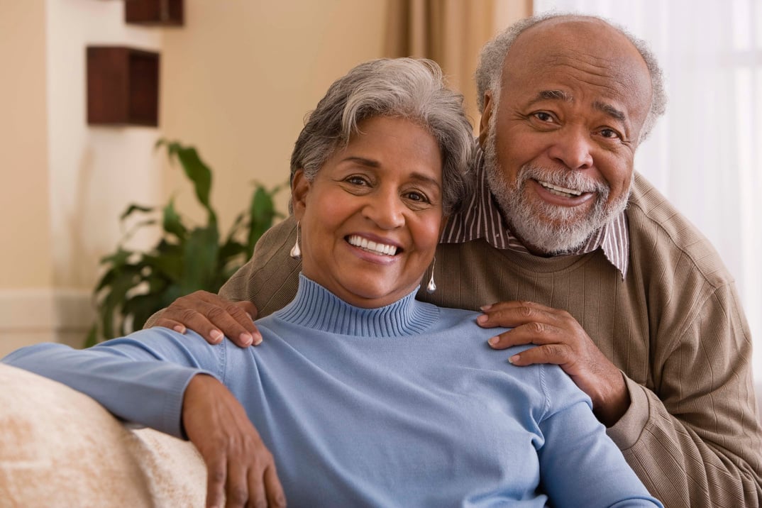 Senior couple smiling